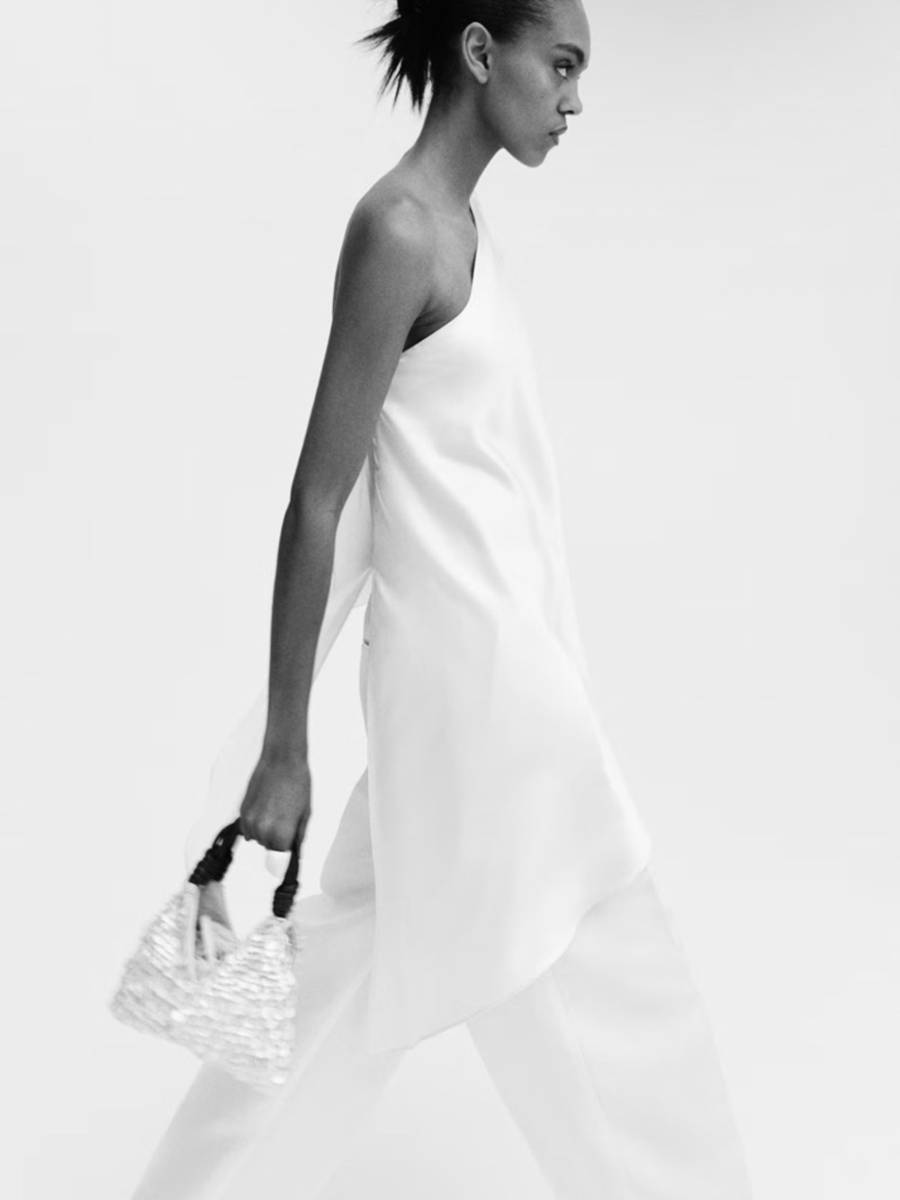 H&M One-Shoulder Satin Top - Picture 2 of 7